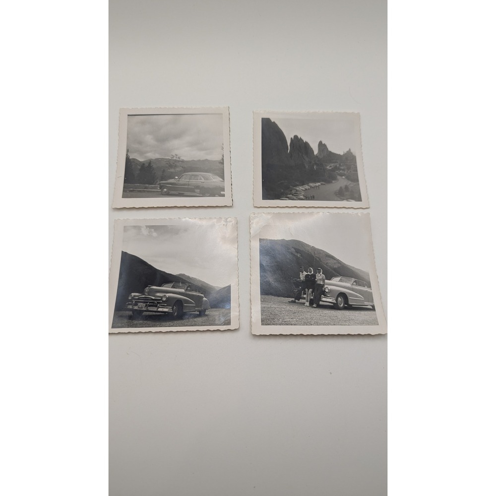 Vintage‎ 1950s Mountain Road Trip Photos Classic Cars Kodak Velox Snapshots 4pc